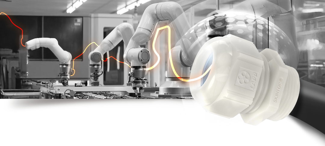 SKINTOP CLEAN cable gland in an automated clean manufacturing facility